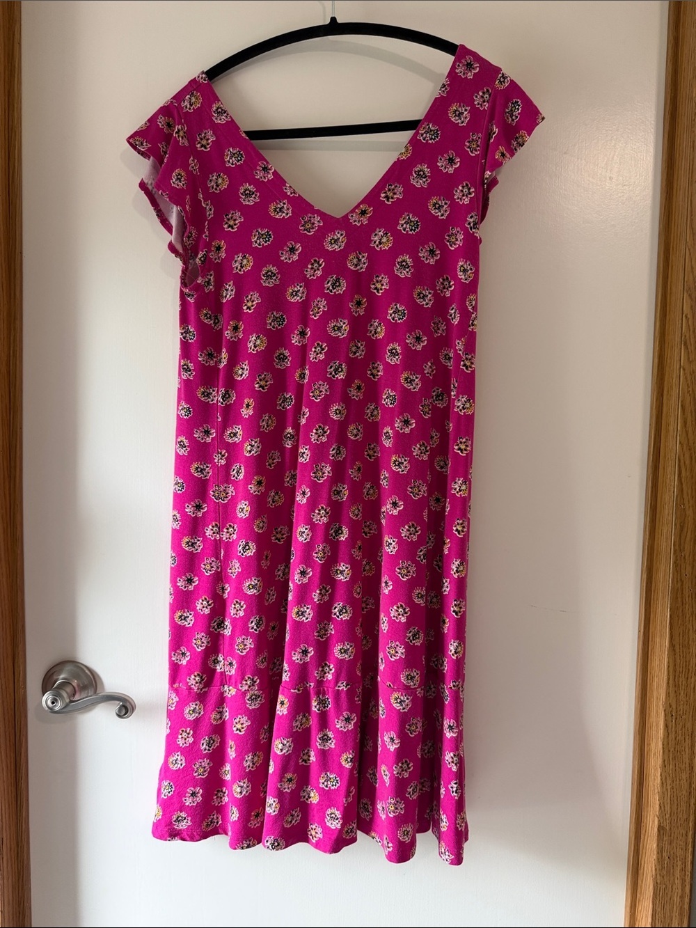 LOFT Fuchsia Pink Floral Mini Dress
